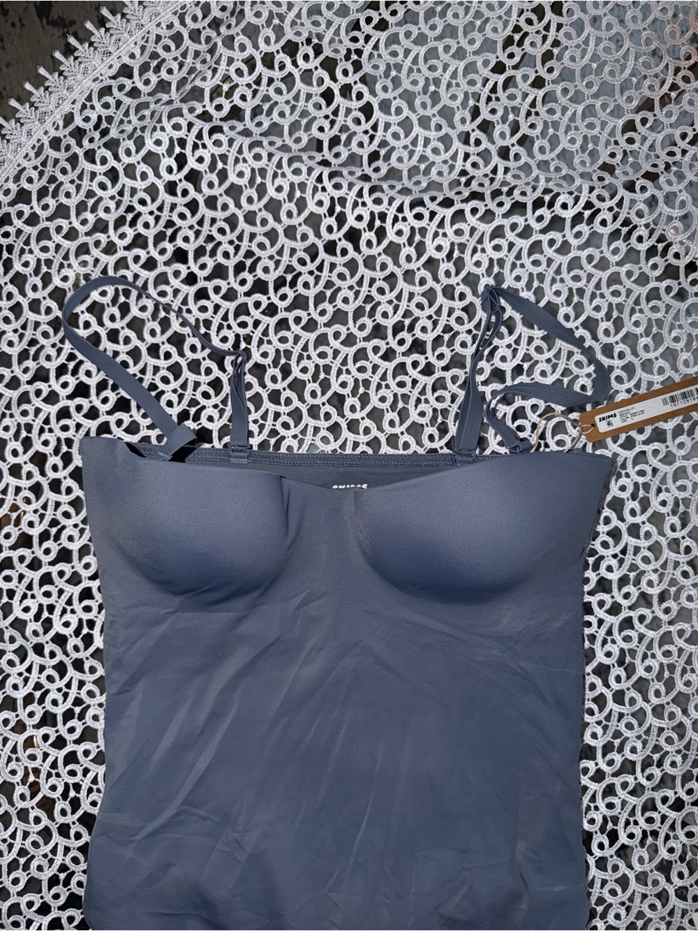 SKIMS Seamless Strap Bodysuit in STEEL BLUE - Picture 2 of 7